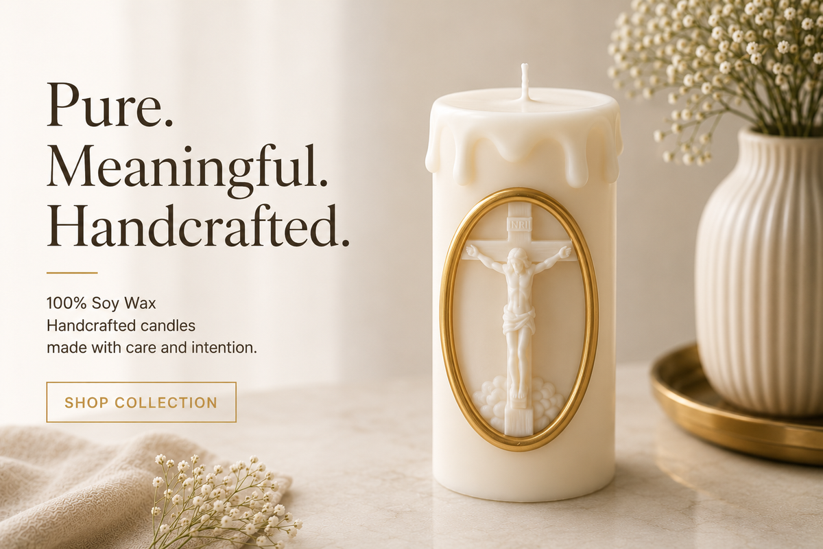 Luxury Religious Soy Wax Candle – Handmade Sacred Relief Candle Gift (Set Options Available)