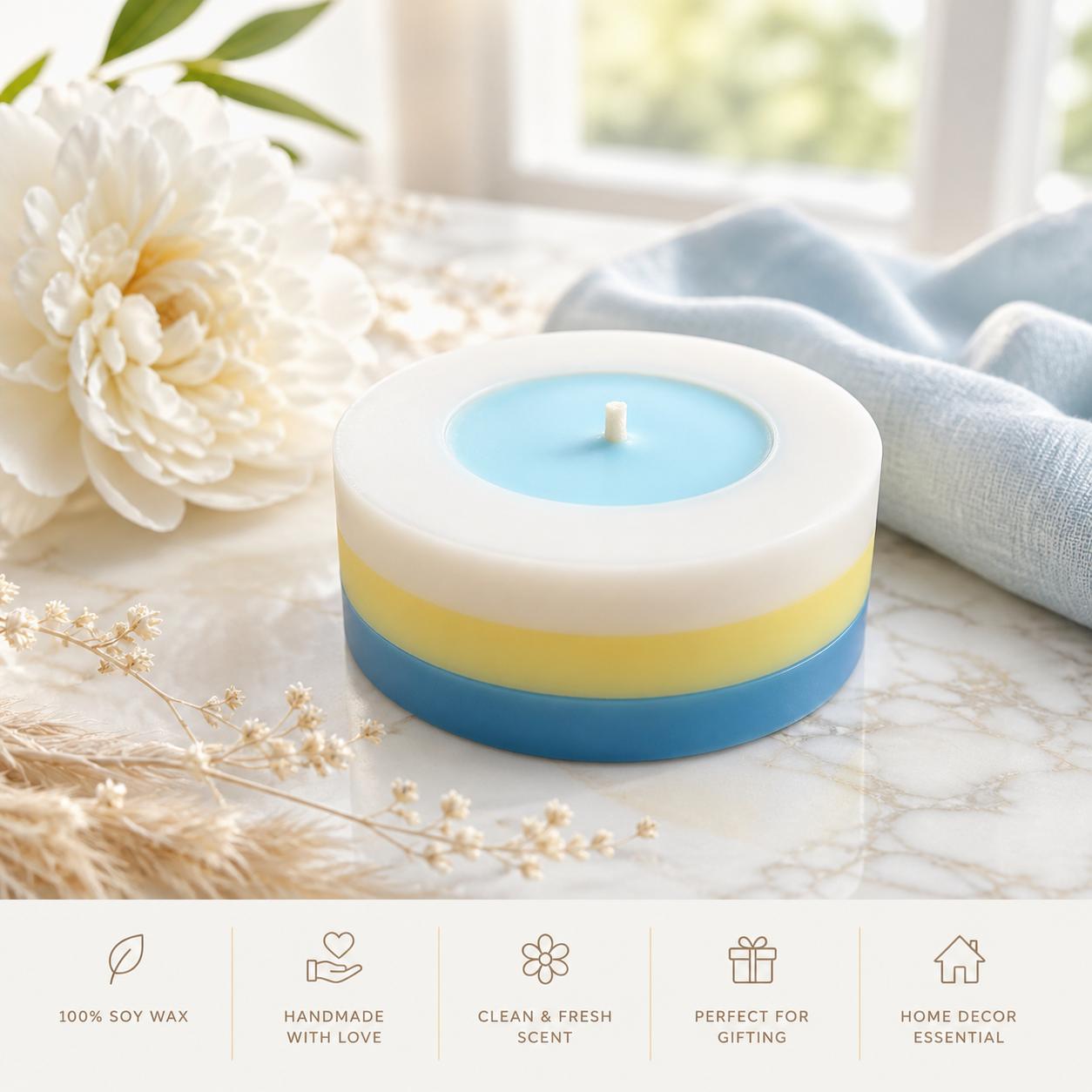 Pastel Mood Candle – Handmade Soy Wax Decor Candle