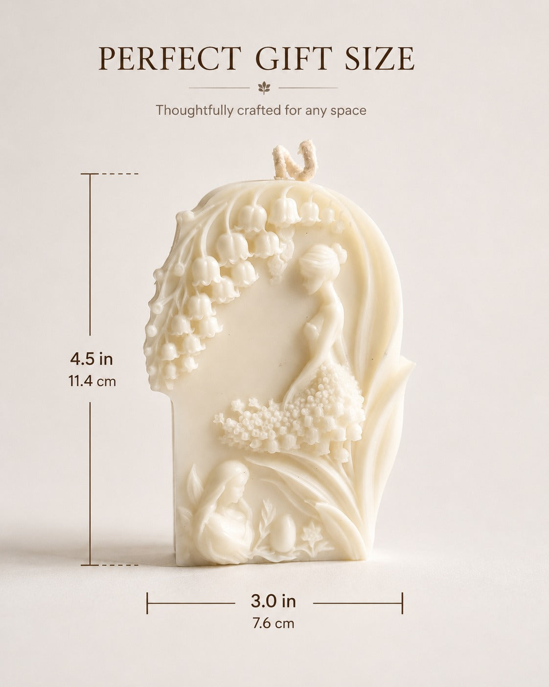 Handmade Soy & Beeswax Blend Candle – Floral Girl Sculpted Decorative Candle | Wedding Favor Gift