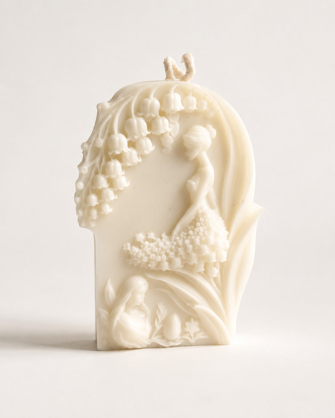 Handmade Soy & Beeswax Blend Candle – Floral Girl Sculpted Decorative Candle | Wedding Favor Gift