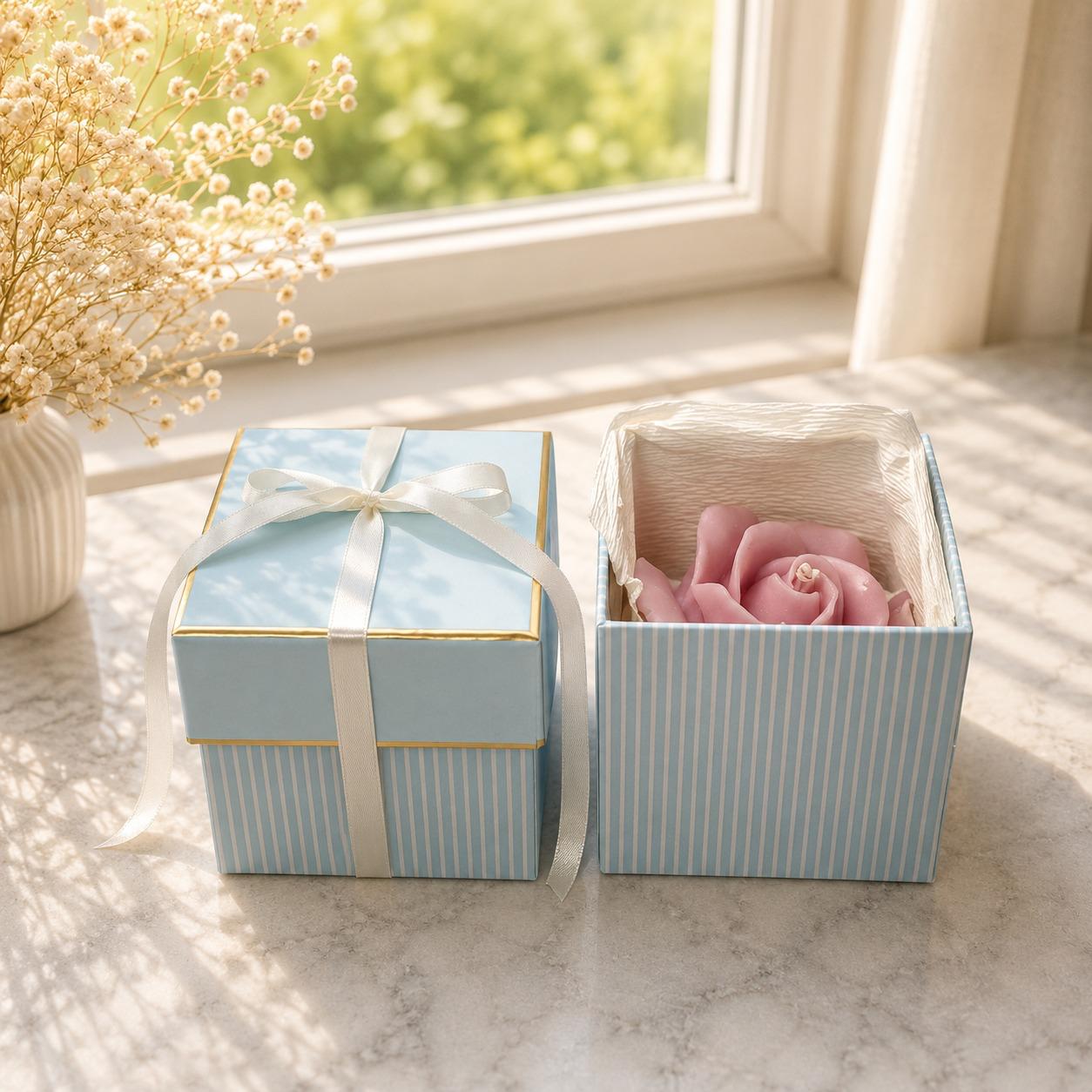 Personalized Rose Candle Gift for Her | Luxury Soy Flower Candle | Aesthetic Room Decor Accent | Unique Wedding Favors | Anniversary