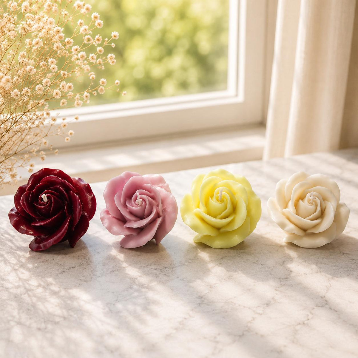 Personalized Rose Candle Gift for Her | Luxury Soy Flower Candle | Aesthetic Room Decor Accent | Unique Wedding Favors | Anniversary