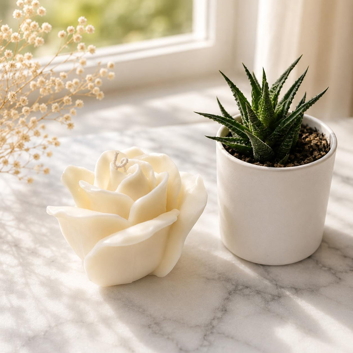 Personalized Rose Candle Gift for Her | Luxury Soy Flower Candle | Aesthetic Room Decor Accent | Unique Wedding Favors | Anniversary