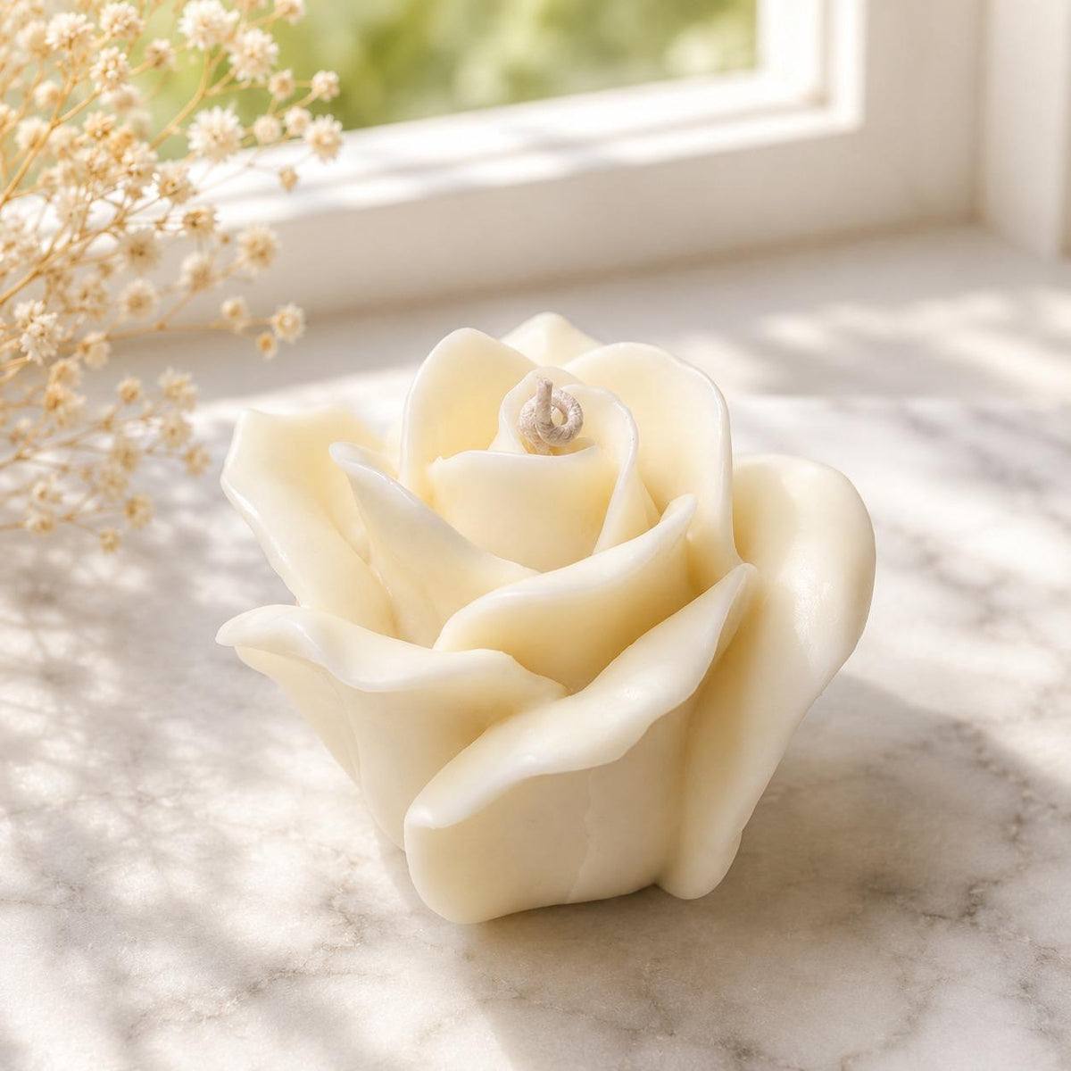 Personalized Rose Candle Gift for Her | Luxury Soy Flower Candle | Aesthetic Room Decor Accent | Unique Wedding Favors | Anniversary