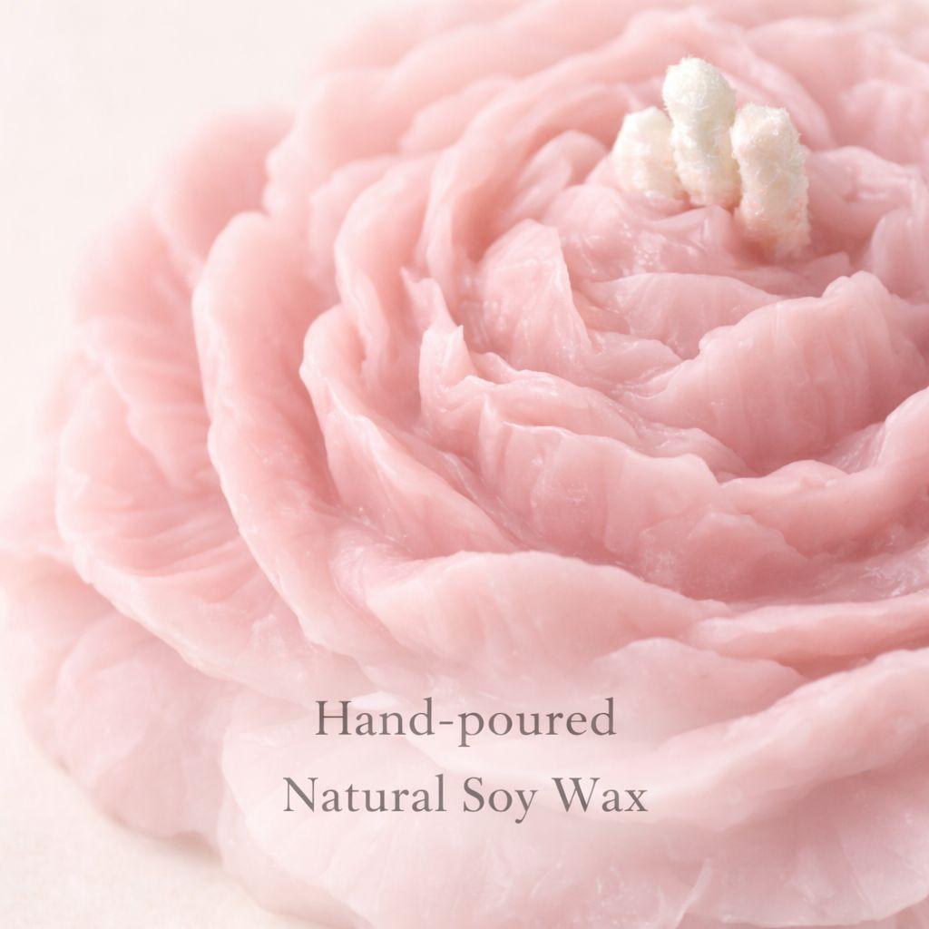 Elegant Peony Soy Candle | Flower Gift Box | Scented Unscented Pink Wax | Bridal Wedding Favor