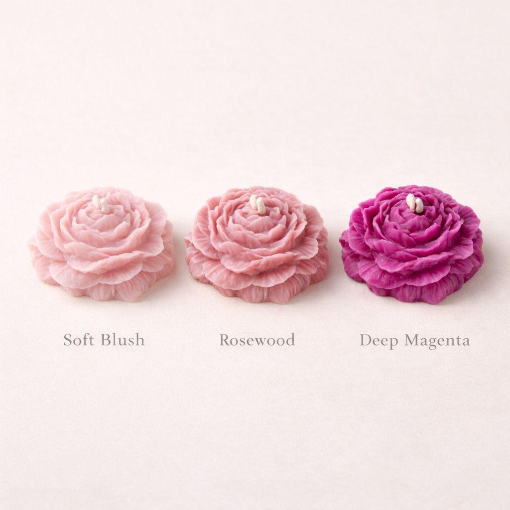 Elegant Peony Soy Candle | Flower Gift Box | Scented Unscented Pink Wax | Bridal Wedding Favor