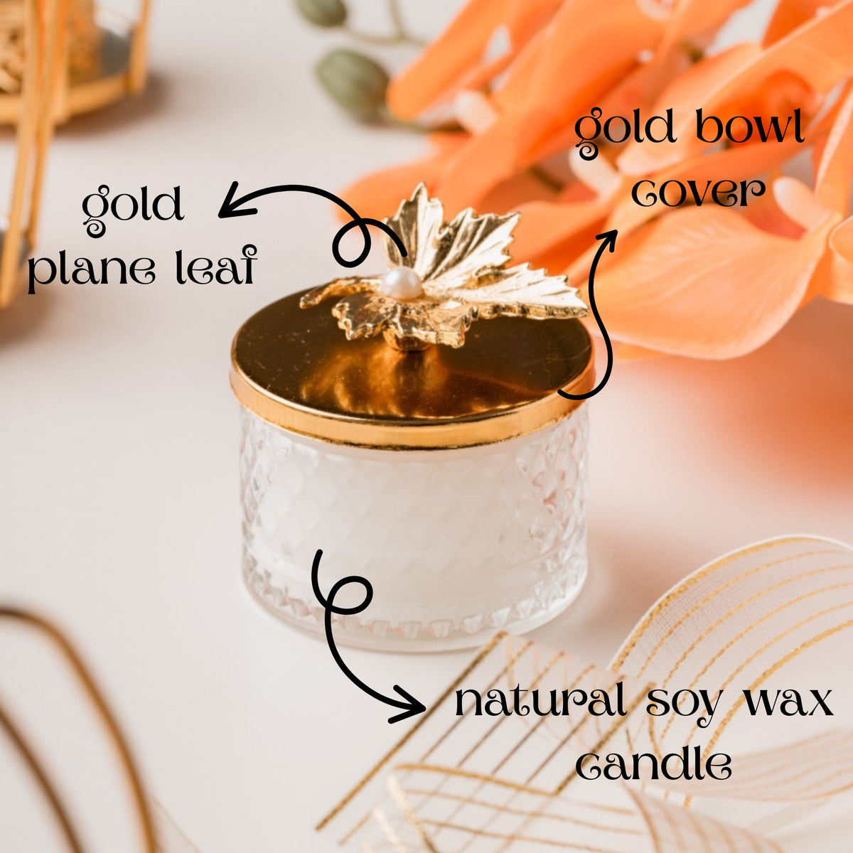 Urun-8 Dainty Soy Wax Candle Wedding Favors: Elegant Candle Favors with Ribbon and Crystal