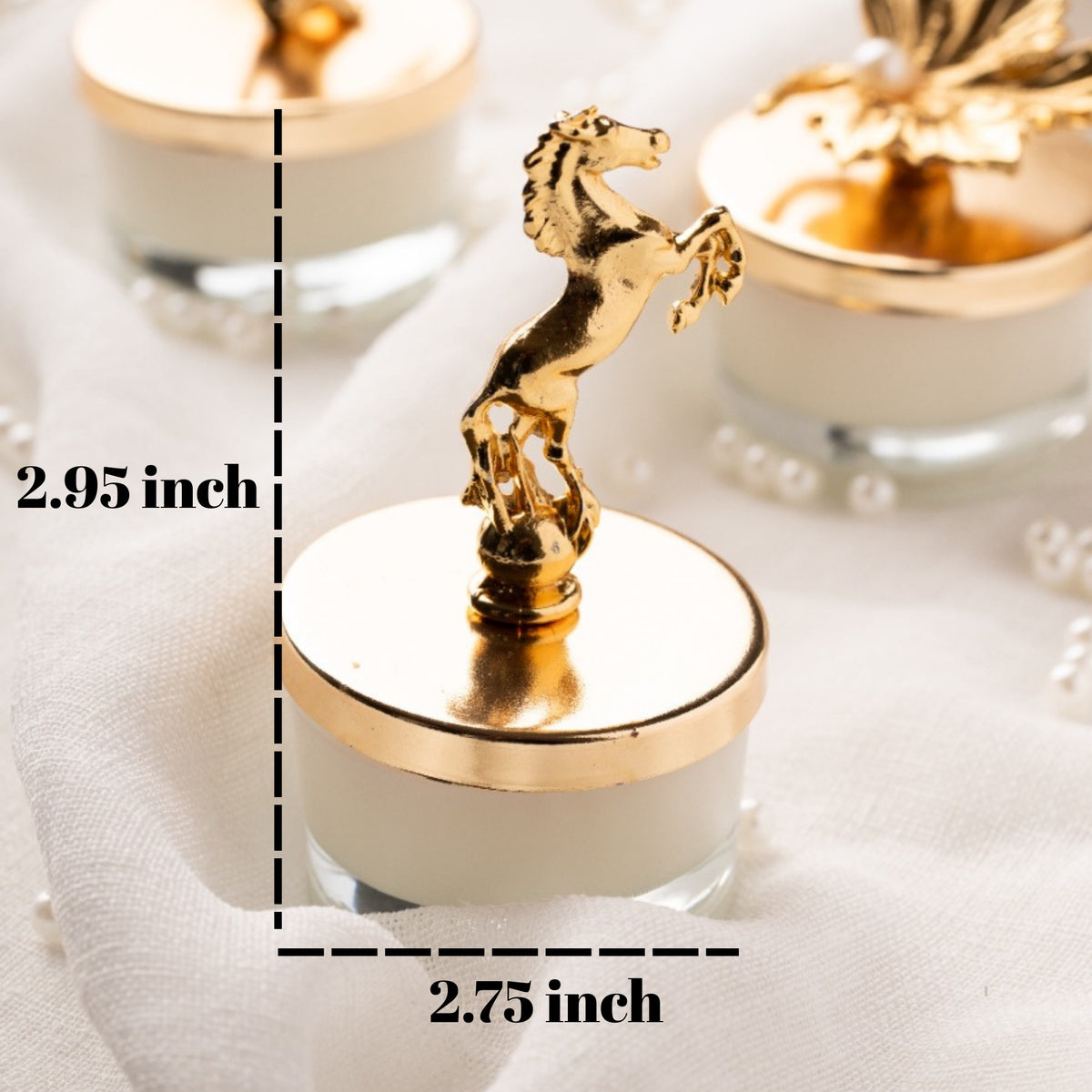 Urun-10 Elegant Candle Wedding Favors for Guest: Natural Soy Wax Luxury Candle Favor with Gold Lid
