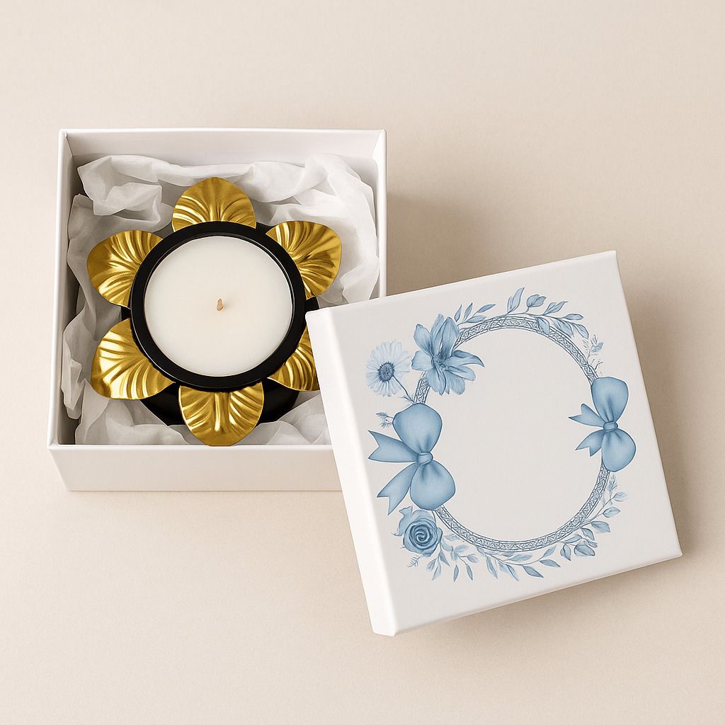 Urun-12 Luxury Custom Soy Wax Candle Wedding Favors: Elegant Gold Lid Decorative Mini Candles Favors for Guests