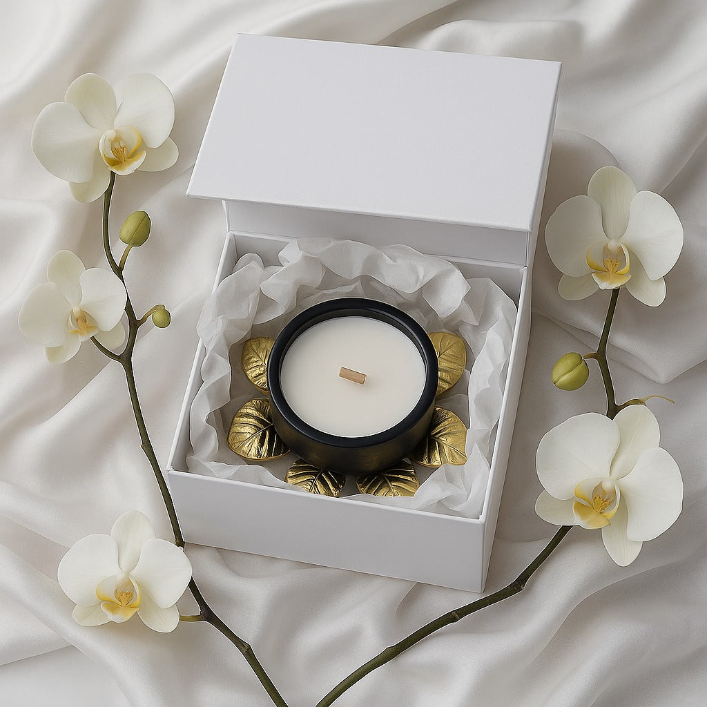 Urun-12 Luxury Custom Soy Wax Candle Wedding Favors: Elegant Gold Lid Decorative Mini Candles Favors for Guests