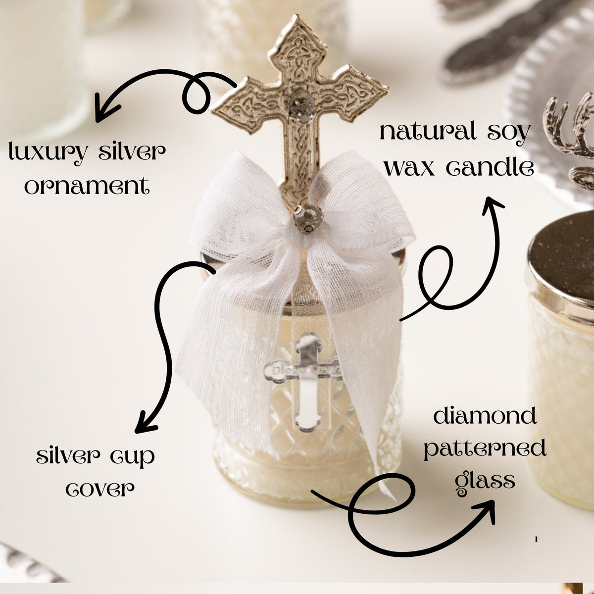 Urun-5 Personalized Mini Candle Jar Favors for Wedding Party: Elegant Glass Jar Soy Wax Candle Favors Description