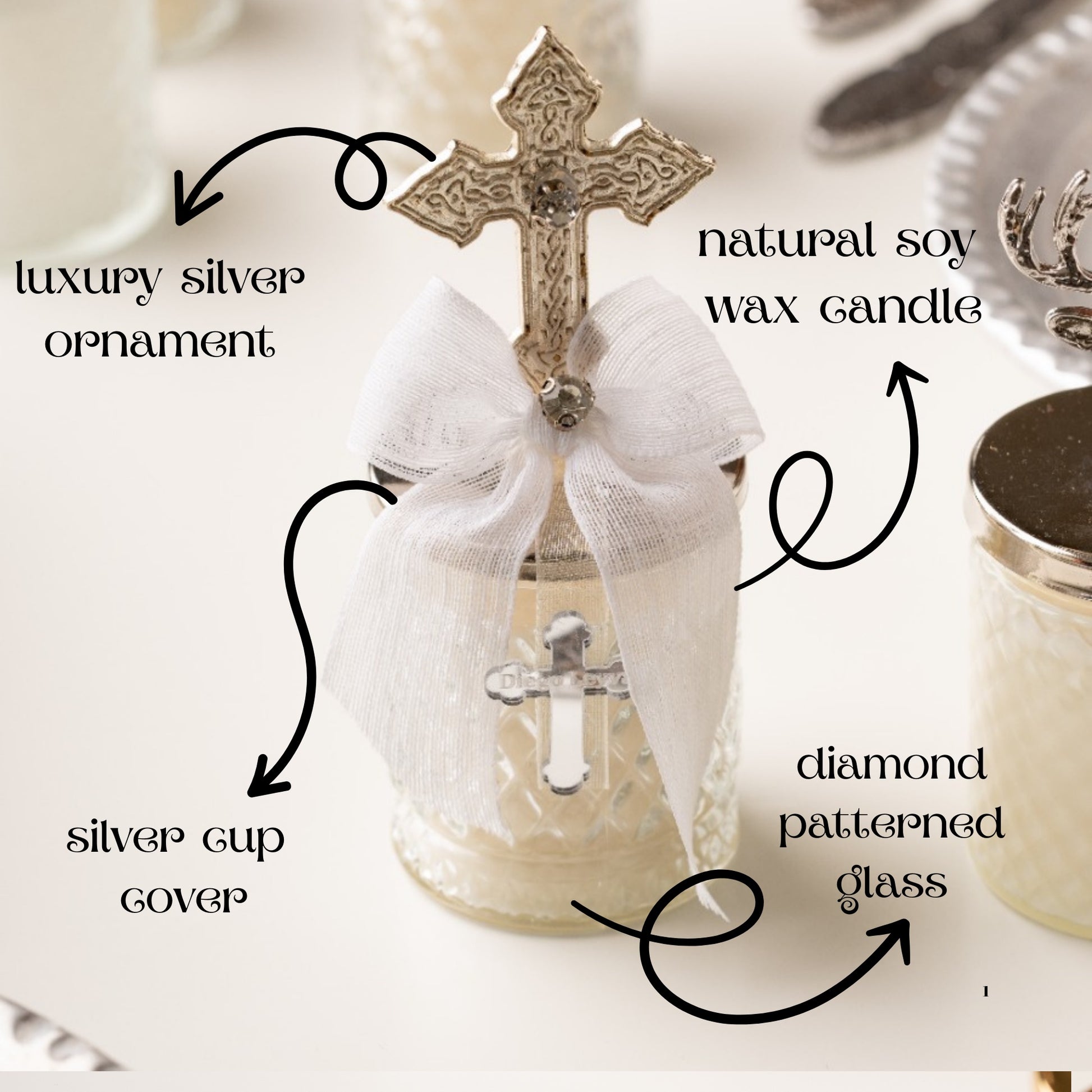 Urun-5 Personalized Mini Candle Jar Favors for Wedding Party: Elegant Glass Jar Soy Wax Candle Favors Description