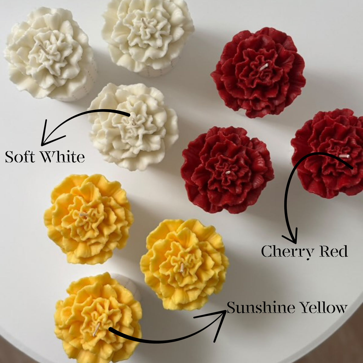 Urun-1 Soy Wax Clover Flower Candle Baptism Favors: Custom Religious Event Thank You Gifts