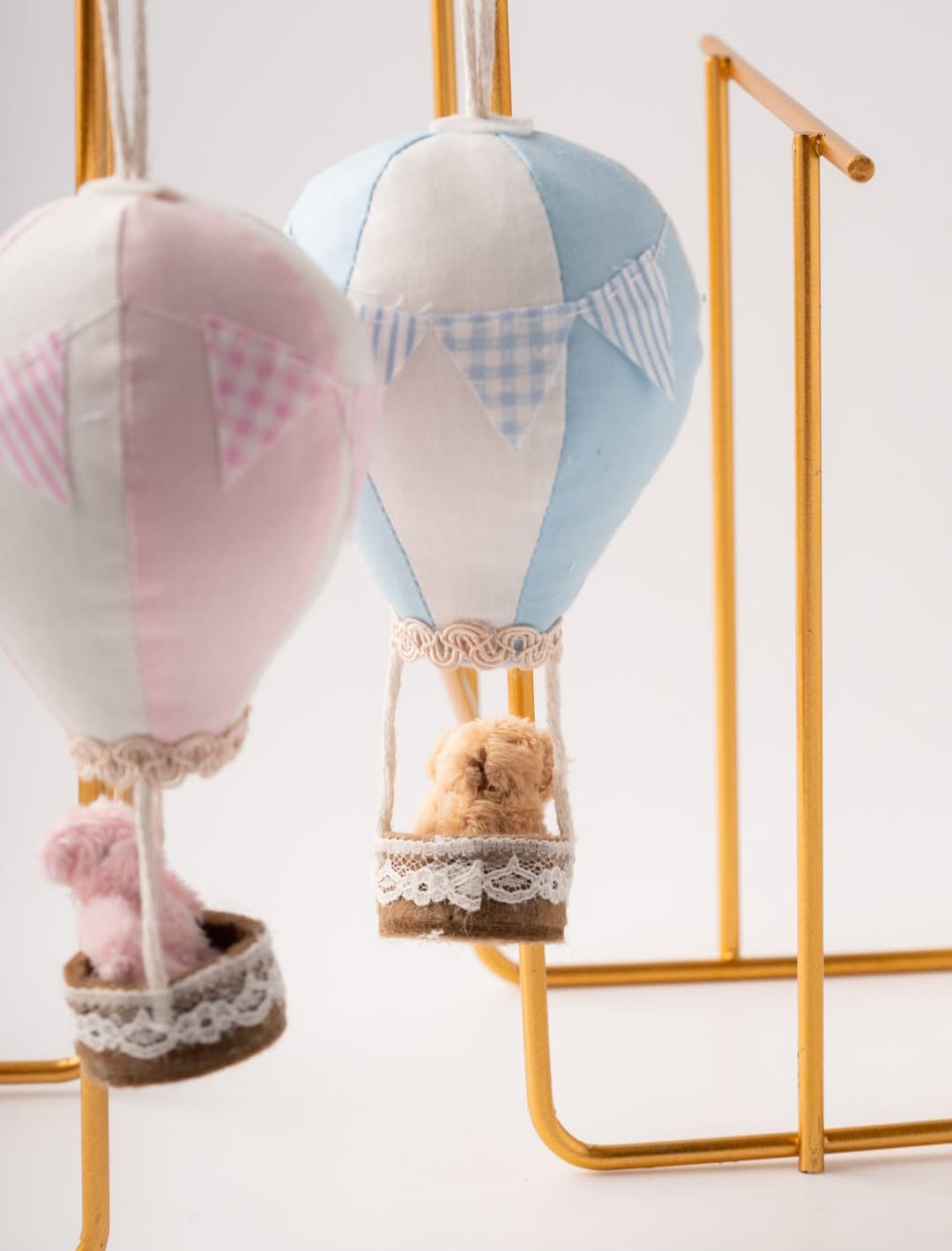 Handmade Hot Air Balloon Nursery Decor with Teddy Bear – Baby Shower Gift & Nursery Wall Hanging
