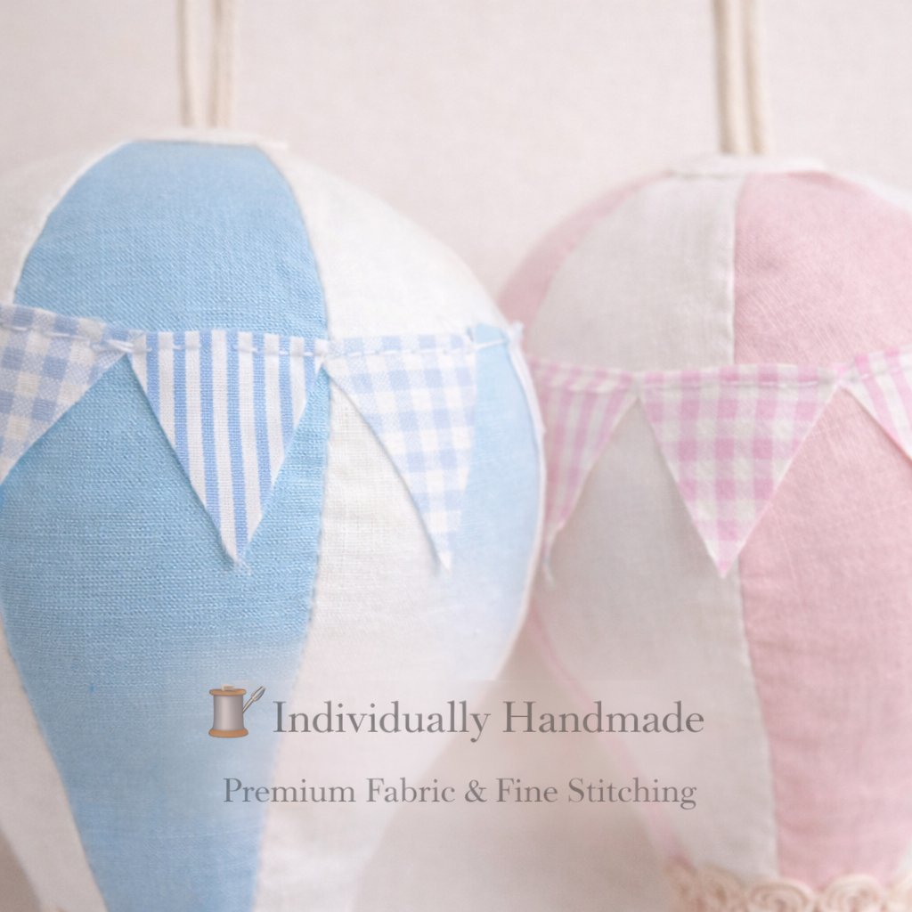 Handmade Hot Air Balloon Nursery Decor with Teddy Bear – Baby Shower Gift & Nursery Wall Hanging