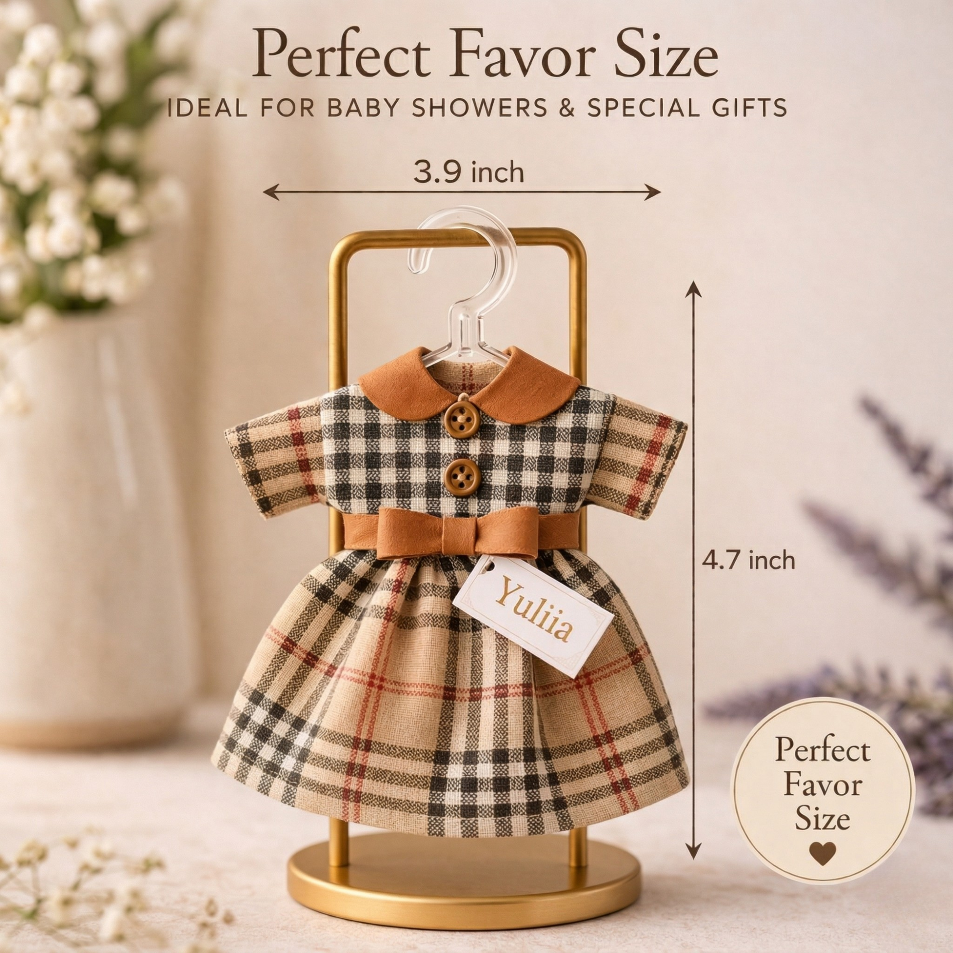 Personalized Baby Dress Lavender Sachet Magnet – Baby Shower Favor