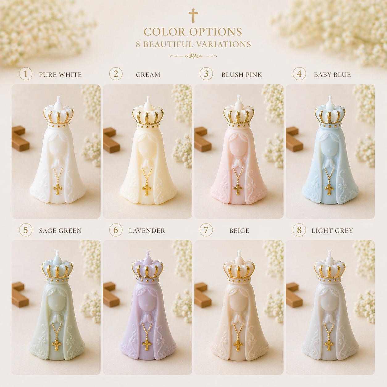Set of 20 Baptism Candle Favors