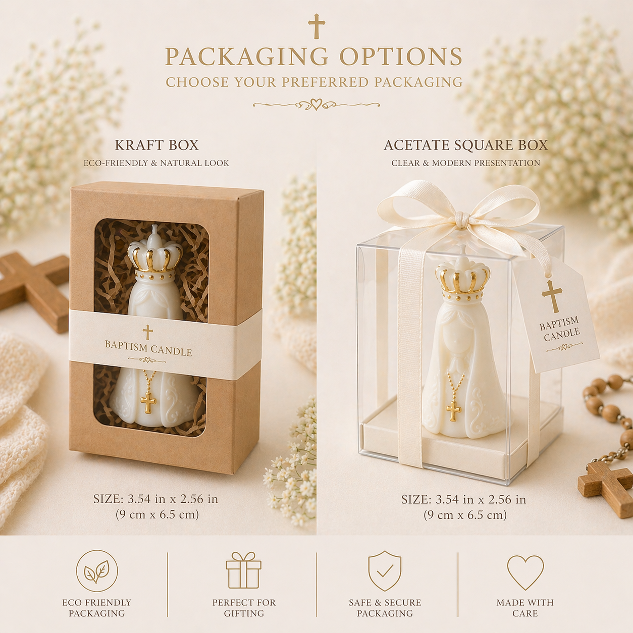 Set of 20 Baptism Candle Favors
