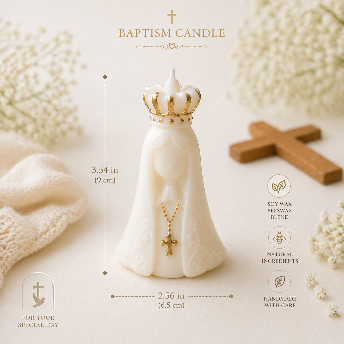 Set of 20 Baptism Candle Favors