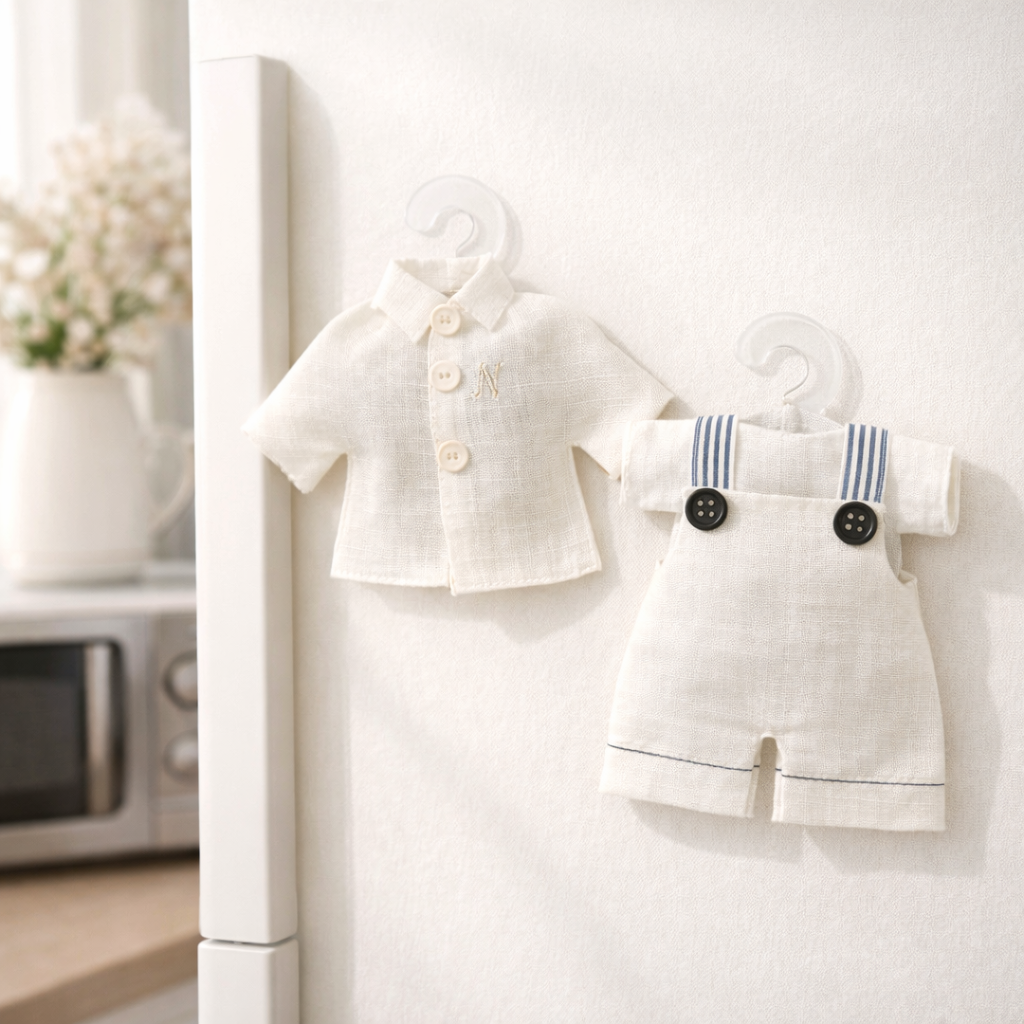 Personalized Baby Boy Lavender Sachet Magnet – Handmade Baby Shower & Baptism Favor