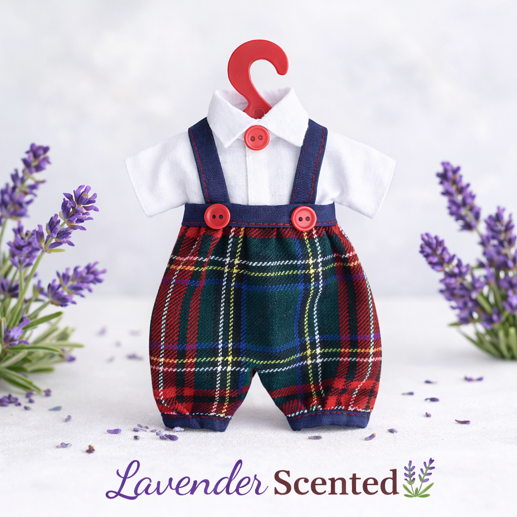 Personalized Baby Boy Lavender Sachet Magnet – Tartan Romper Baby Shower Favor (Set of 20)
