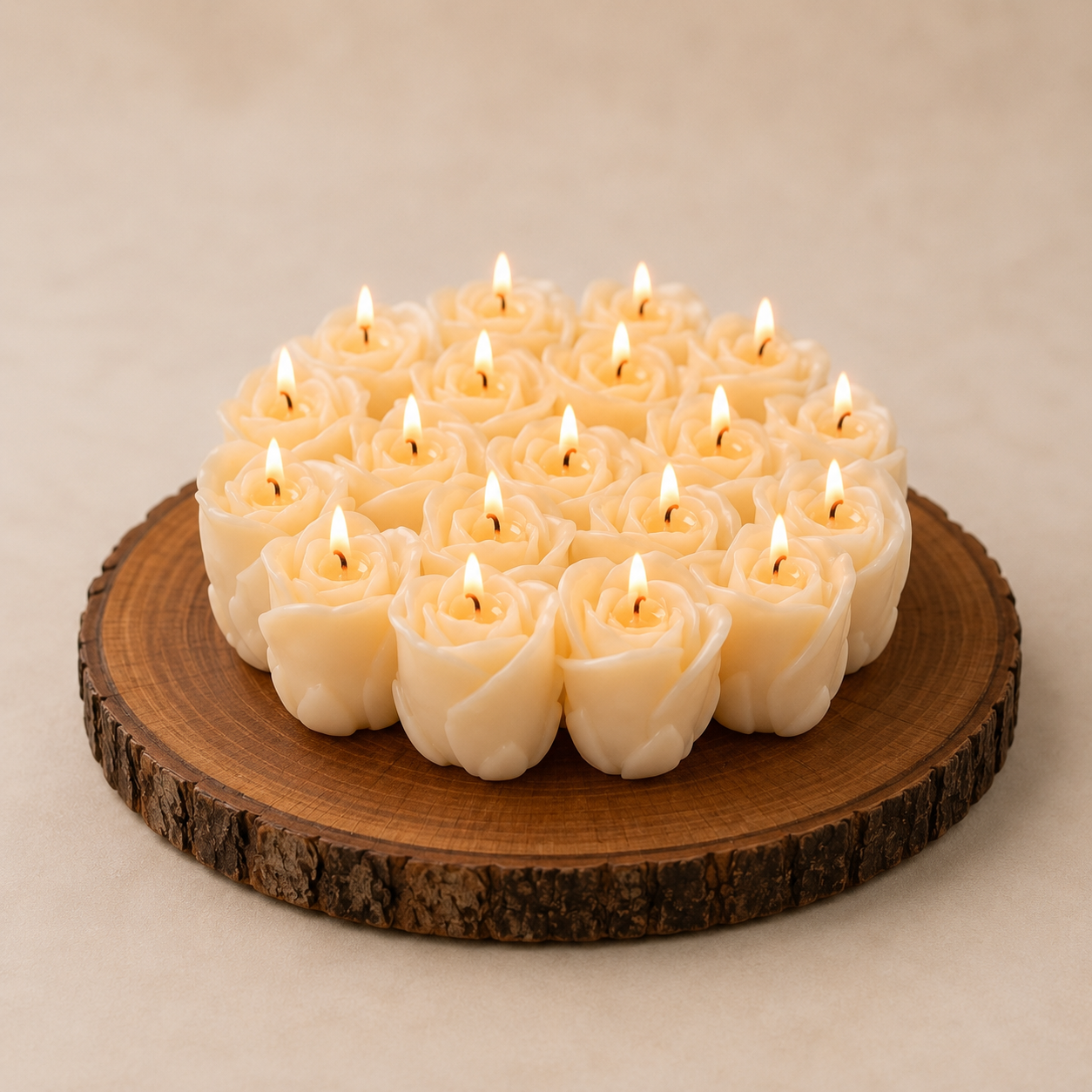 Personalized Rose Cluster Candle – Handmade Soy Beeswax Gift Candle