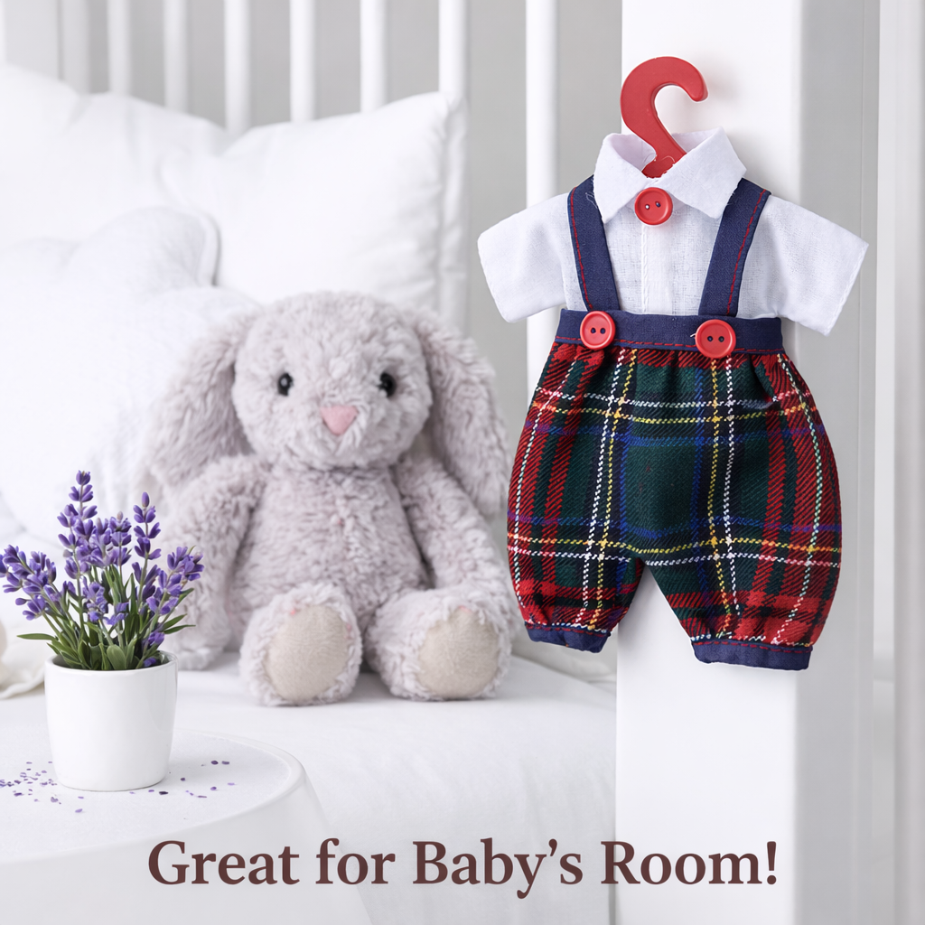 Personalized Baby Boy Lavender Sachet Magnet – Tartan Romper Baby Shower Favor (Set of 20)