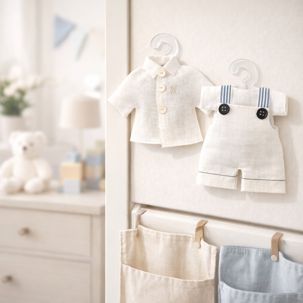 Personalized Baby Boy Lavender Sachet Magnet – Handmade Baby Shower & Baptism Favor