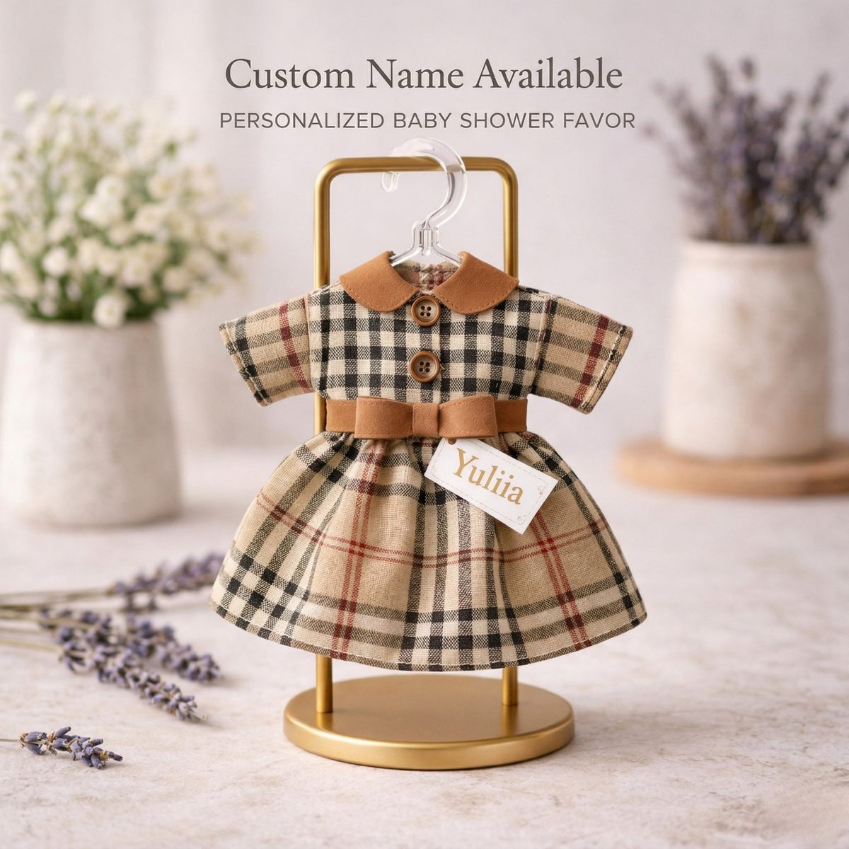 Personalized Baby Dress Lavender Sachet Magnet – Baby Shower Favor