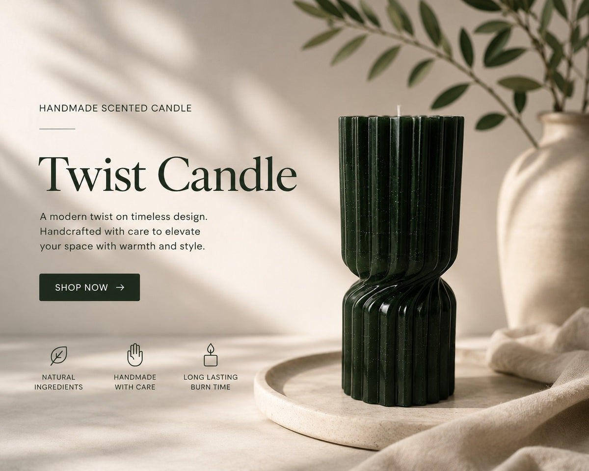 Handmade Twist Candle – Sculptural Soy Wax Scented Candle | Modern Home Decor Gift