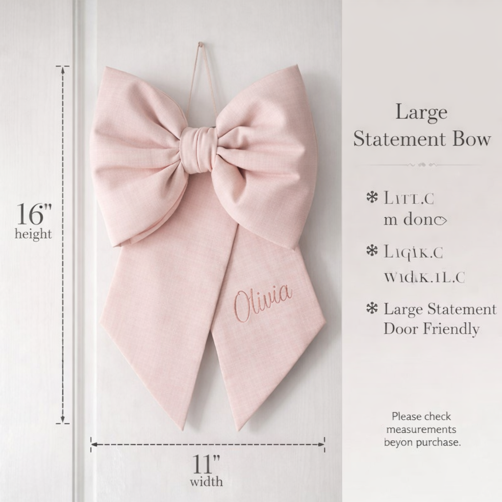 Personalized Baby Door Bow – Custom Nursery Door Decor for Newborn Announcement