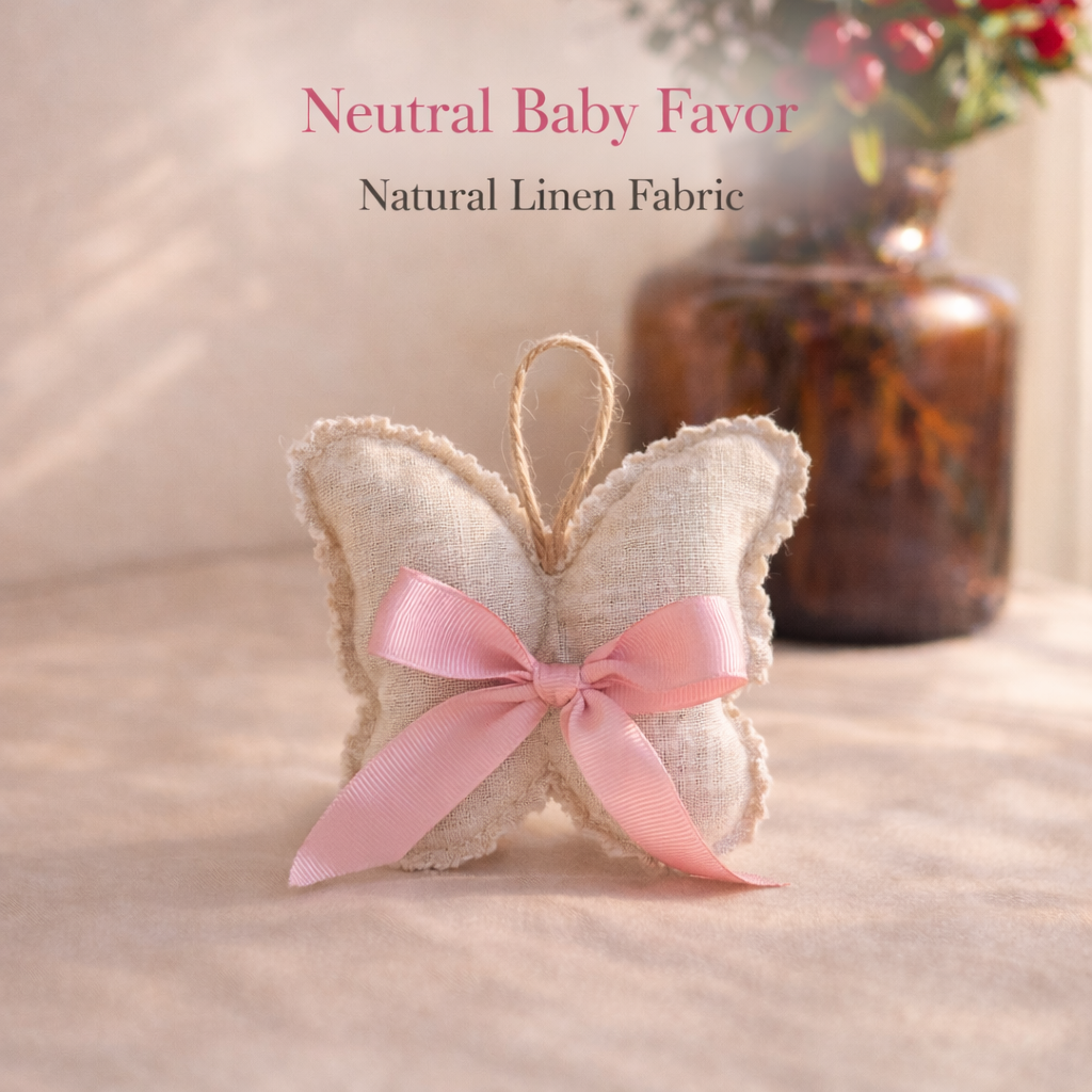 Personalized Butterfly Lavender Sachet Favor – Handmade Fabric Butterfly Baby Shower Favor – Custom Name Party Favor – Set of 20