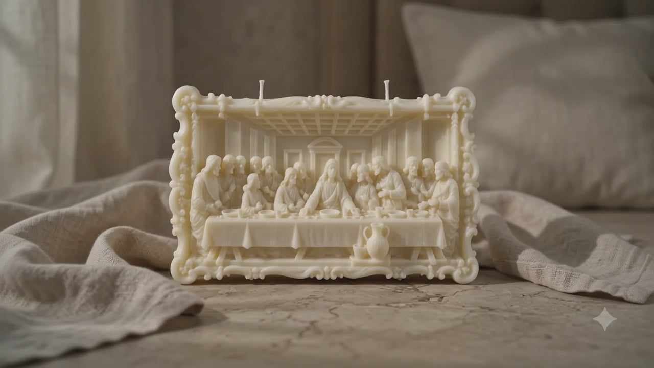 Handmade Last Supper Candle – Soy Wax & Beeswax Blend | Decorative Christian Gift | Personalized Gift Ready